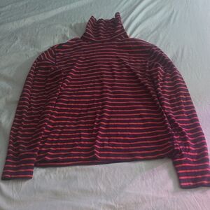 J. Crew Navy and Red Striped Sweater